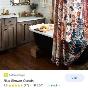 Anthropologie Rosa Shower Curtain